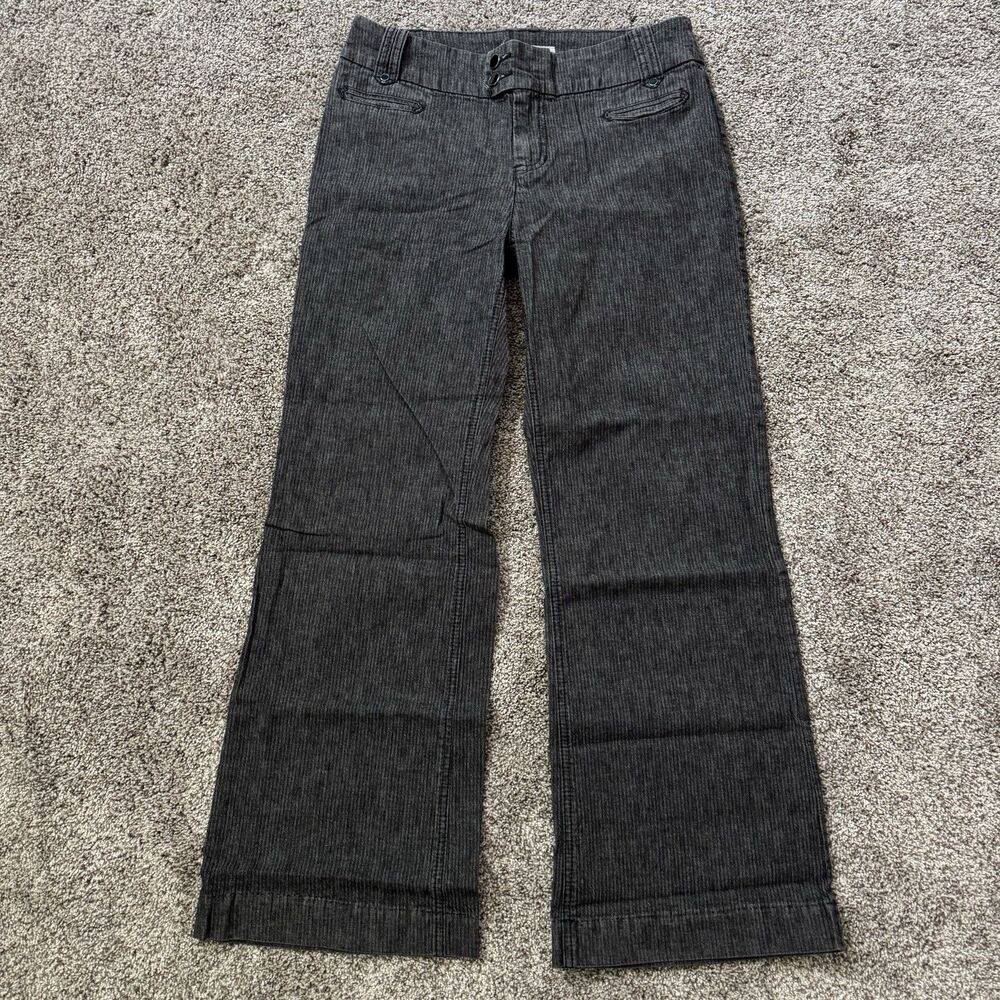 Chico's Platinum Grayish Black Mid Rise Pants Flare Women’s Size 1 Short US 8/M